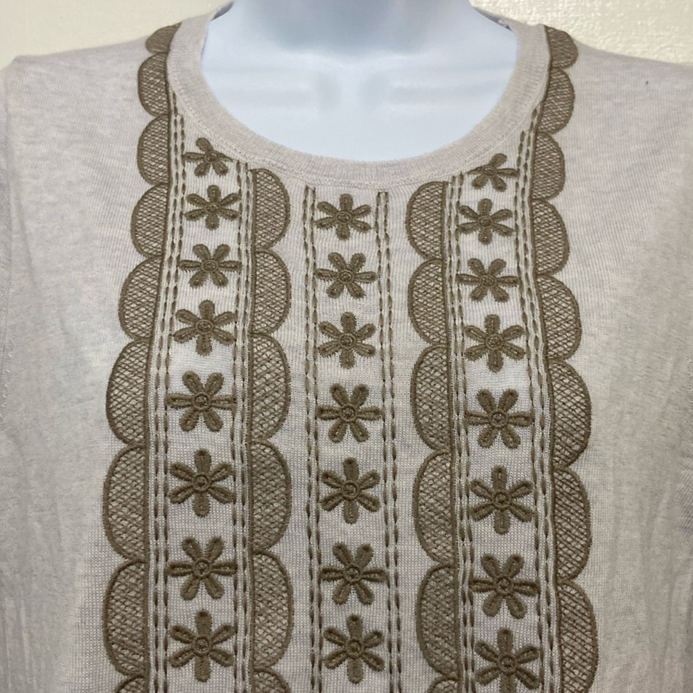 J. Crew Embroidered Merino Wool Sweater M
